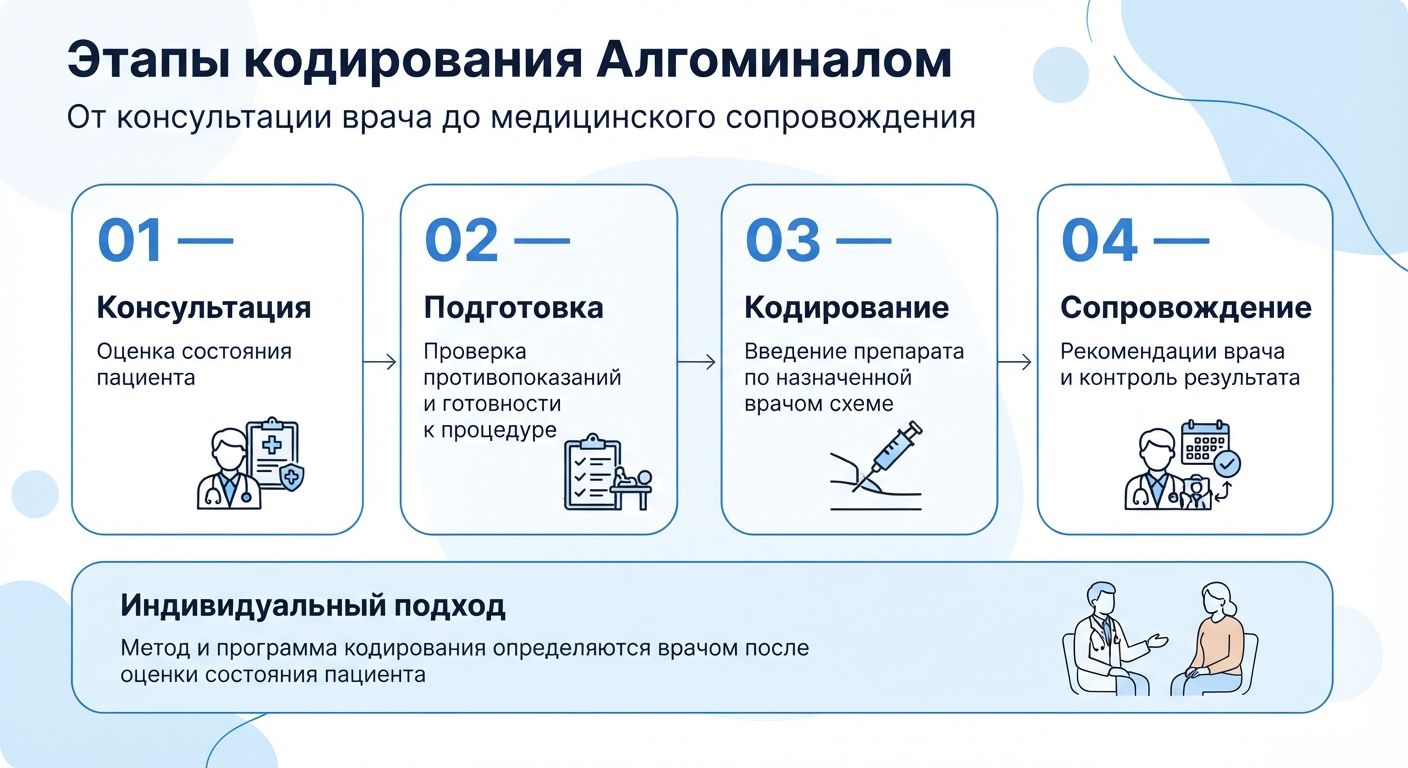 Кодирование препаратом «Алгоминал» в Кимрах инфографика